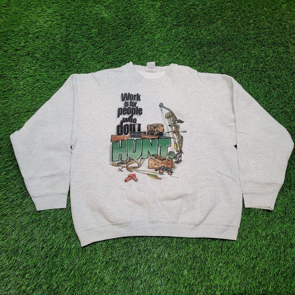 VTG Dated 1995 Buck Wear Hunting Sweatshirt Boxy Drop Shoulder 90s Fit XL